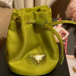 New authentic Prada Green re nylon mini pouch